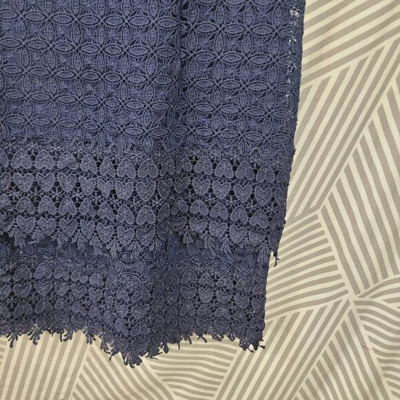 Joseph Ribkoff Dress 12 Lace Shift Special Event Party Navy Blue Knee Length - Picture 4 of 8